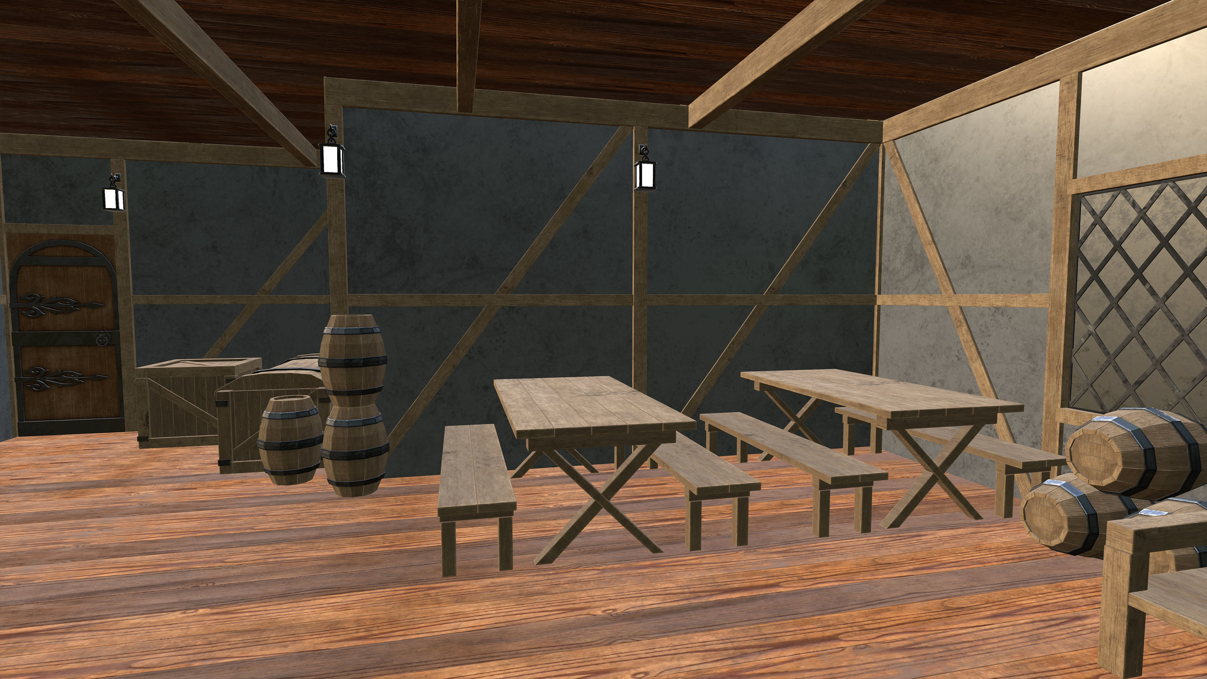 Medieval Fantasy House Low-poly 3D model_14