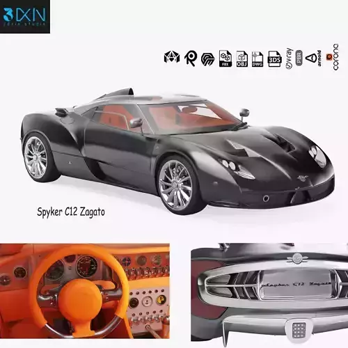 Sports Racing Car Spyker C12 Zagato 3D model