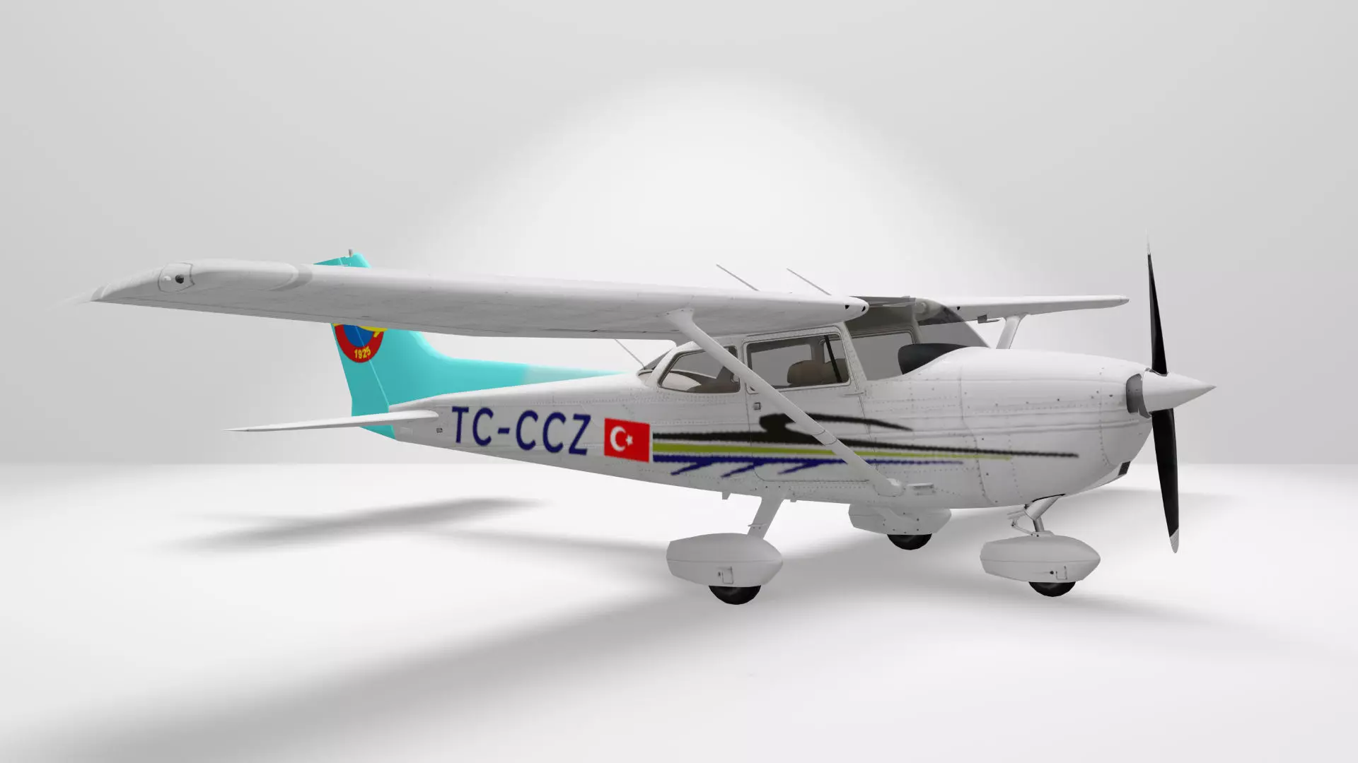 Cessna 172 model single engine aircraft 3D model