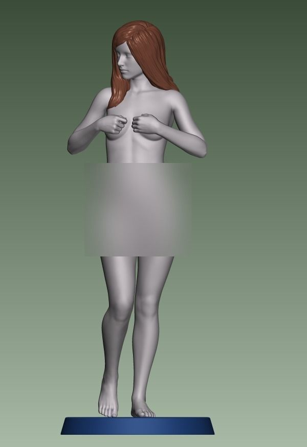 A glamorous wrapped-towel girl 3D print model_7