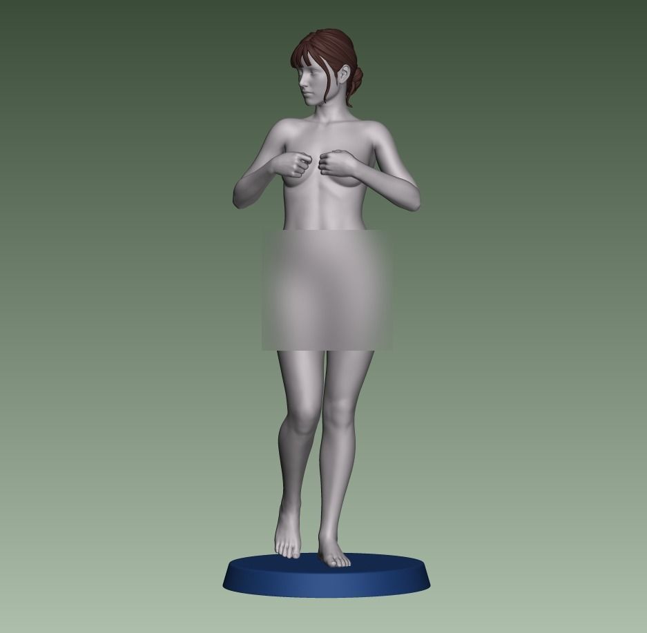 A glamorous wrapped-towel girl 3D print model_13