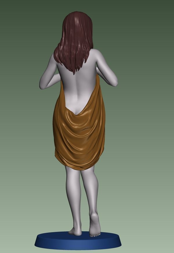 A glamorous wrapped-towel girl 3D print model_4