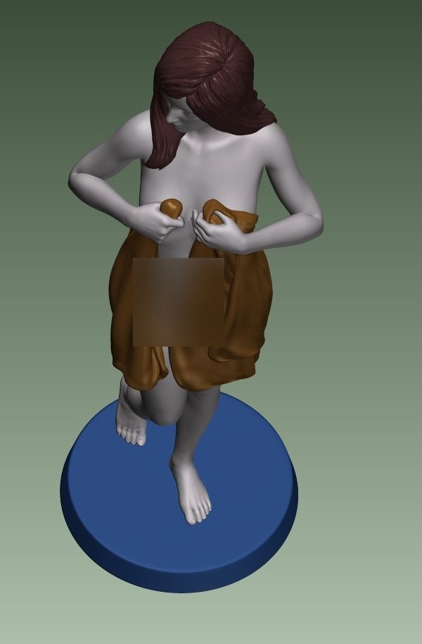 A glamorous wrapped-towel girl 3D print model_2
