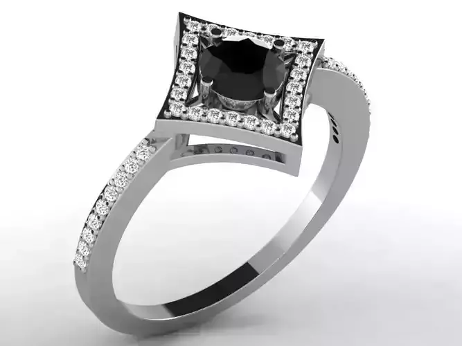 Light Weight White Gold Diamond Ring DR-6681