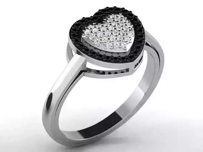 Light Weight White Gold Love Diamond Ring DR-6689