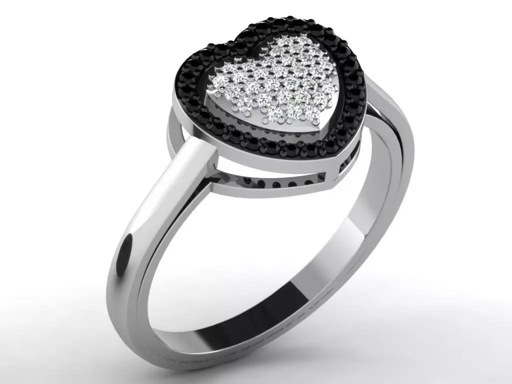 Light Weight White Gold Love Diamond Ring DR-6689 3D print model