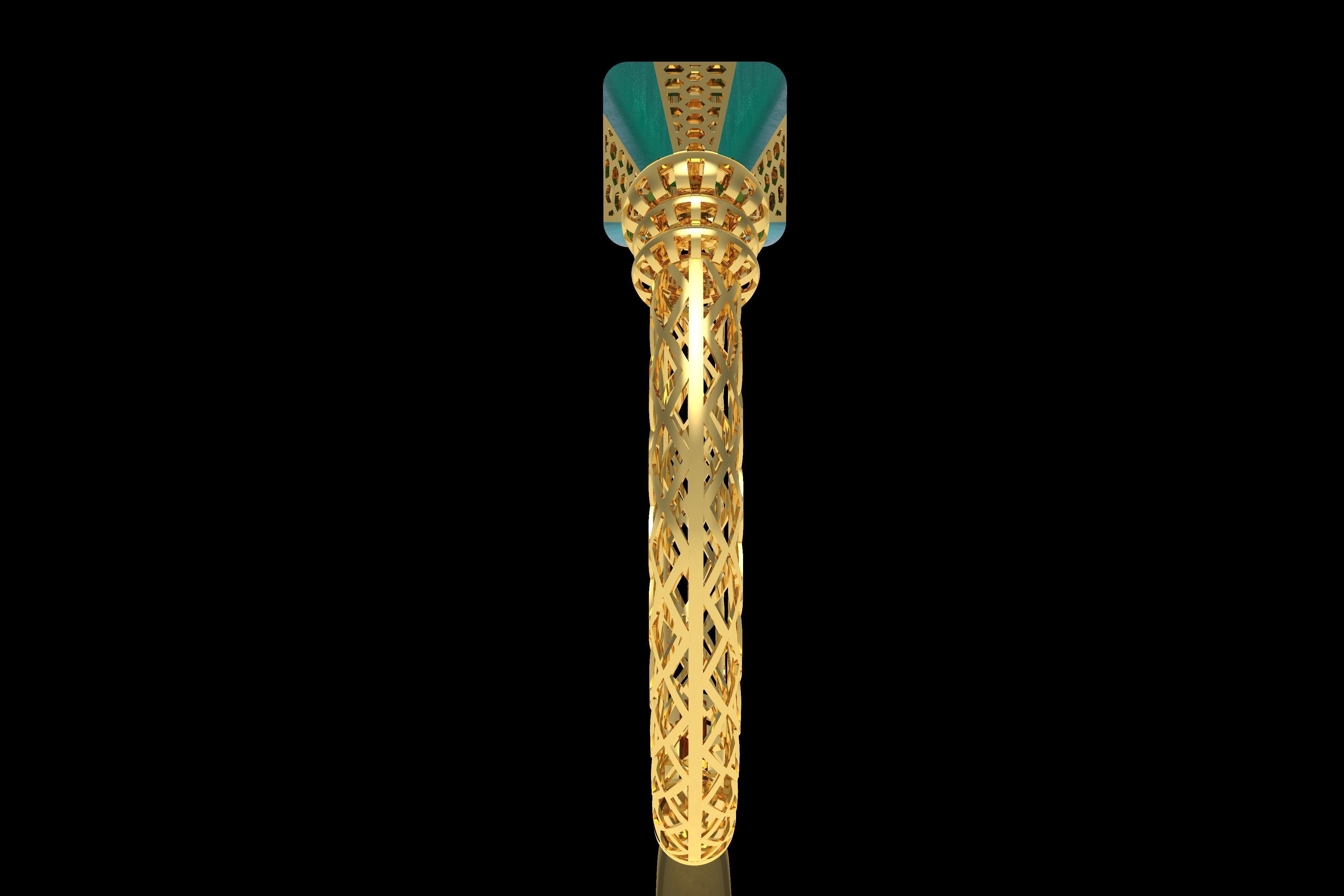Tiraa Kada Oval Style Gold Bracelet 3D print model_3