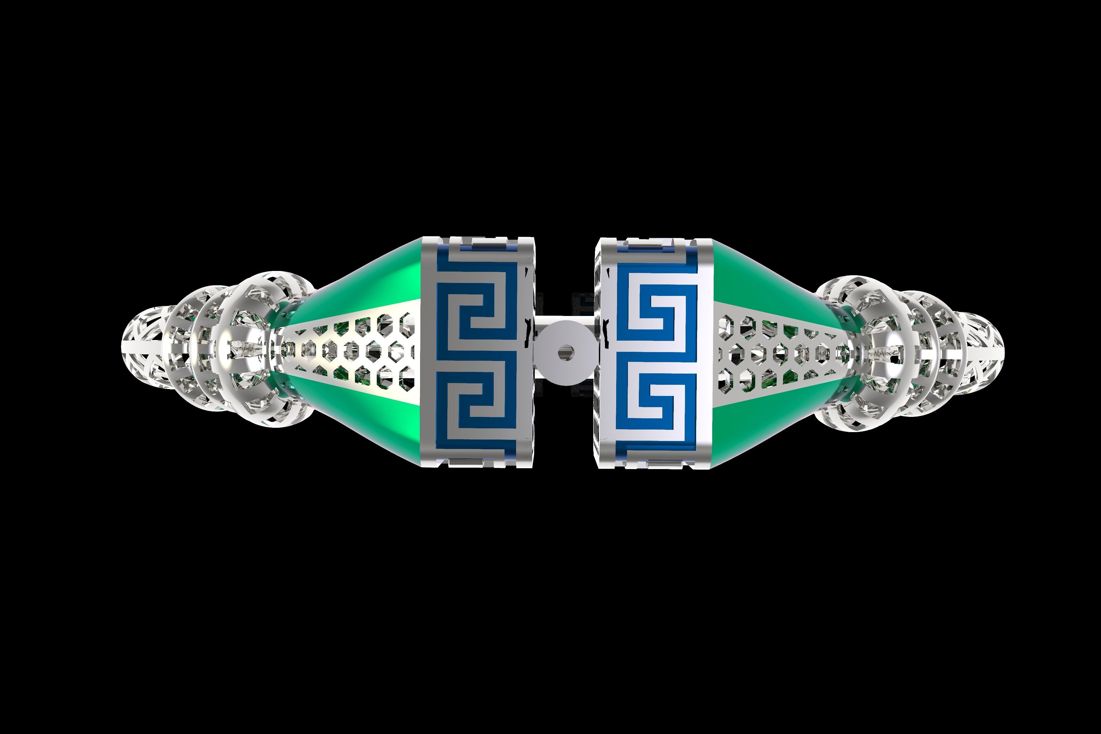 Tiraa Kada Oval Style Gold Bracelet 3D print model_9