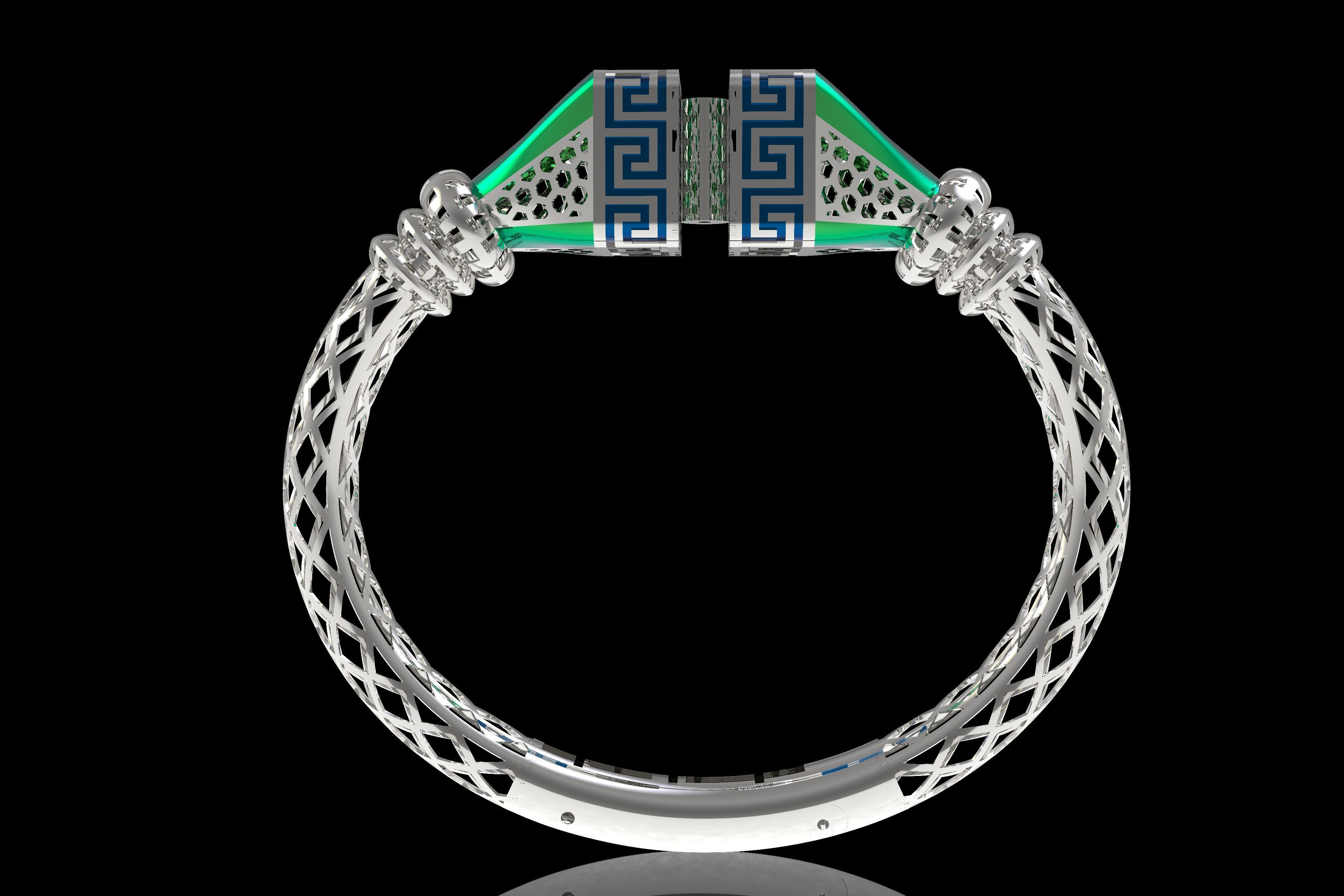 Tiraa Kada Oval Style Gold Bracelet 3D print model_11