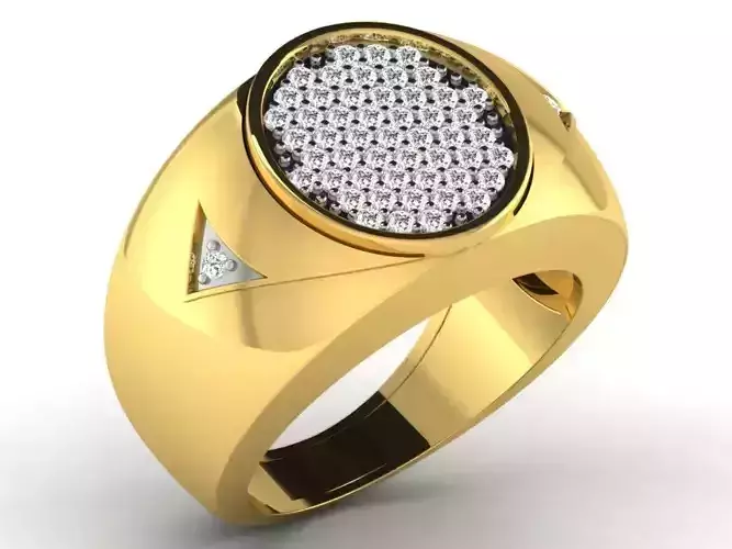 Light Weight Yellow Gold Diamond Ring DR-6693