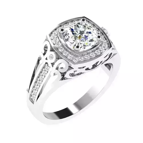Light Weight White Gold Diamond Ring DR-6708