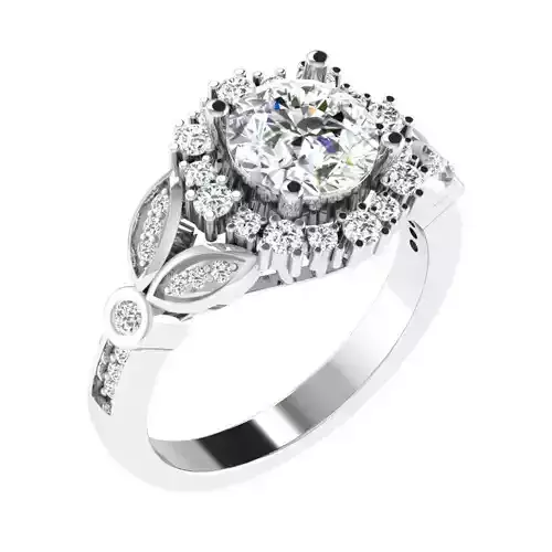 Light Weight White Gold Diamond Ring DR-6709