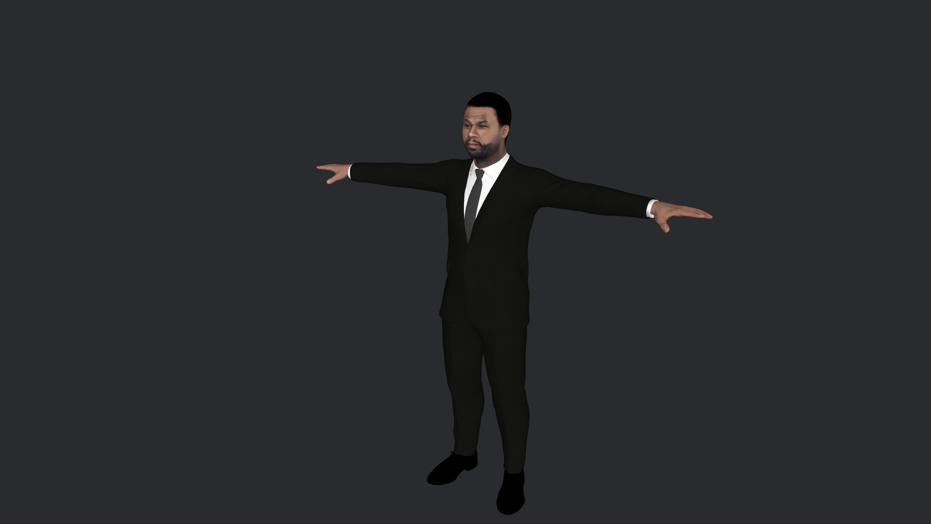 50 Cent Hyper Realistic Full Body Fully Rigged 3D Character Low-poly 3D model_11
