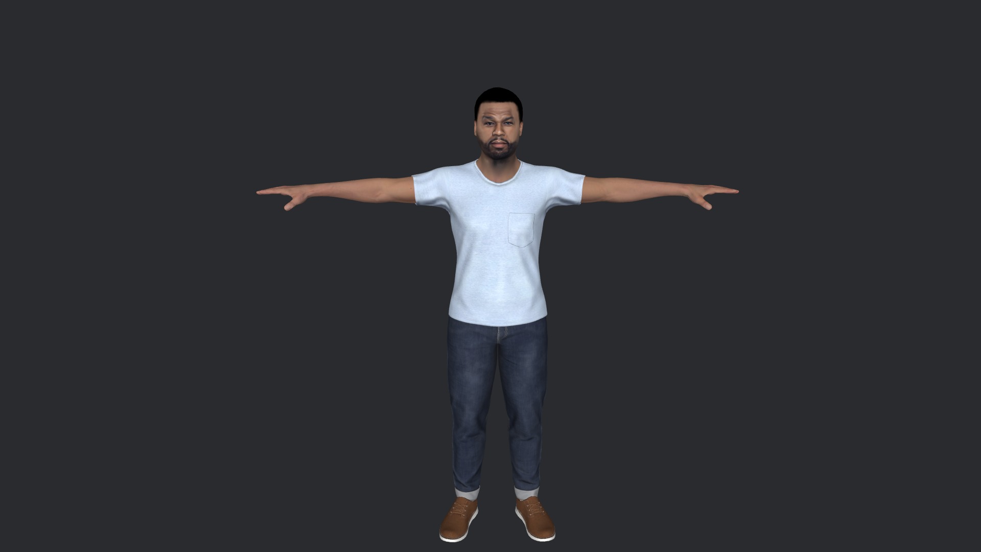 50 Cent Hyper Realistic Full Body Fully Rigged 3D Character Low-poly 3D model_7
