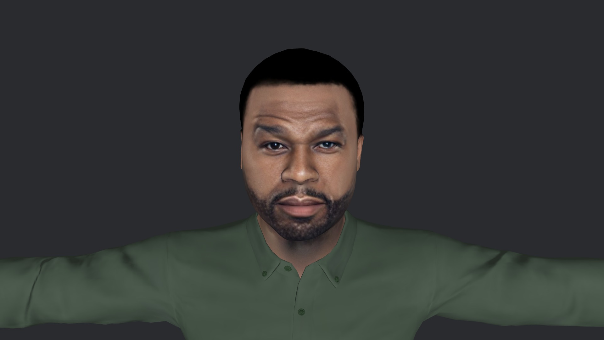 50 Cent Hyper Realistic Full Body Fully Rigged 3D Character Low-poly 3D model_16