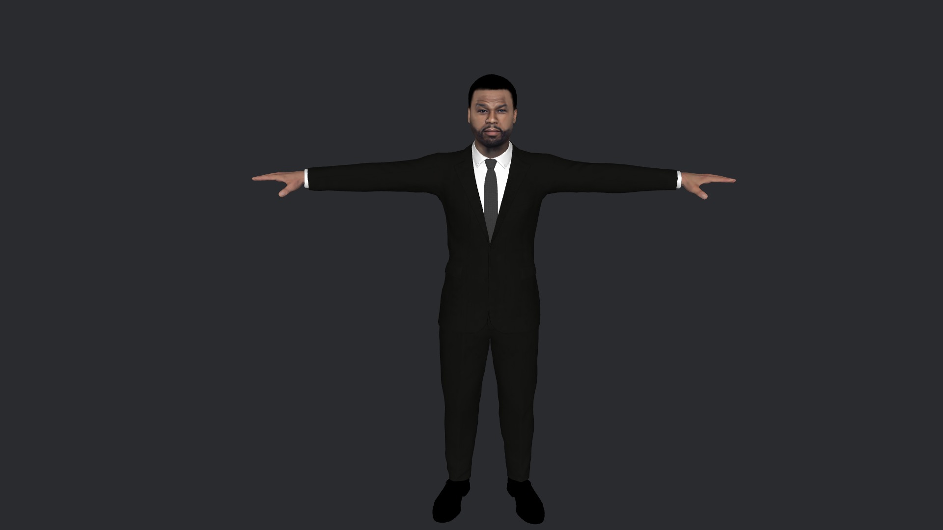 50 Cent Hyper Realistic Full Body Fully Rigged 3D Character Low-poly 3D model_10