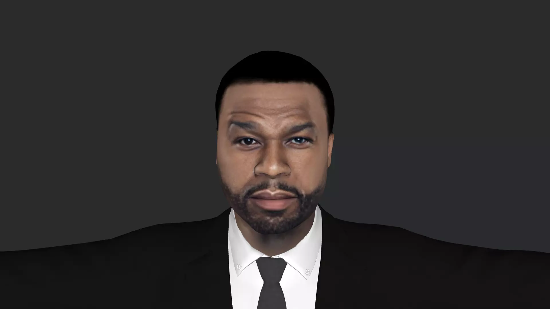 50 Cent Hyper Realistic Full Body Fully Rigged 3D Character Low-poly 3D model_0