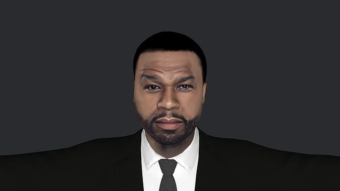 50 Cent Hyper Realistic Full Body Fully Rigged 3D Character Low-poly 3D model