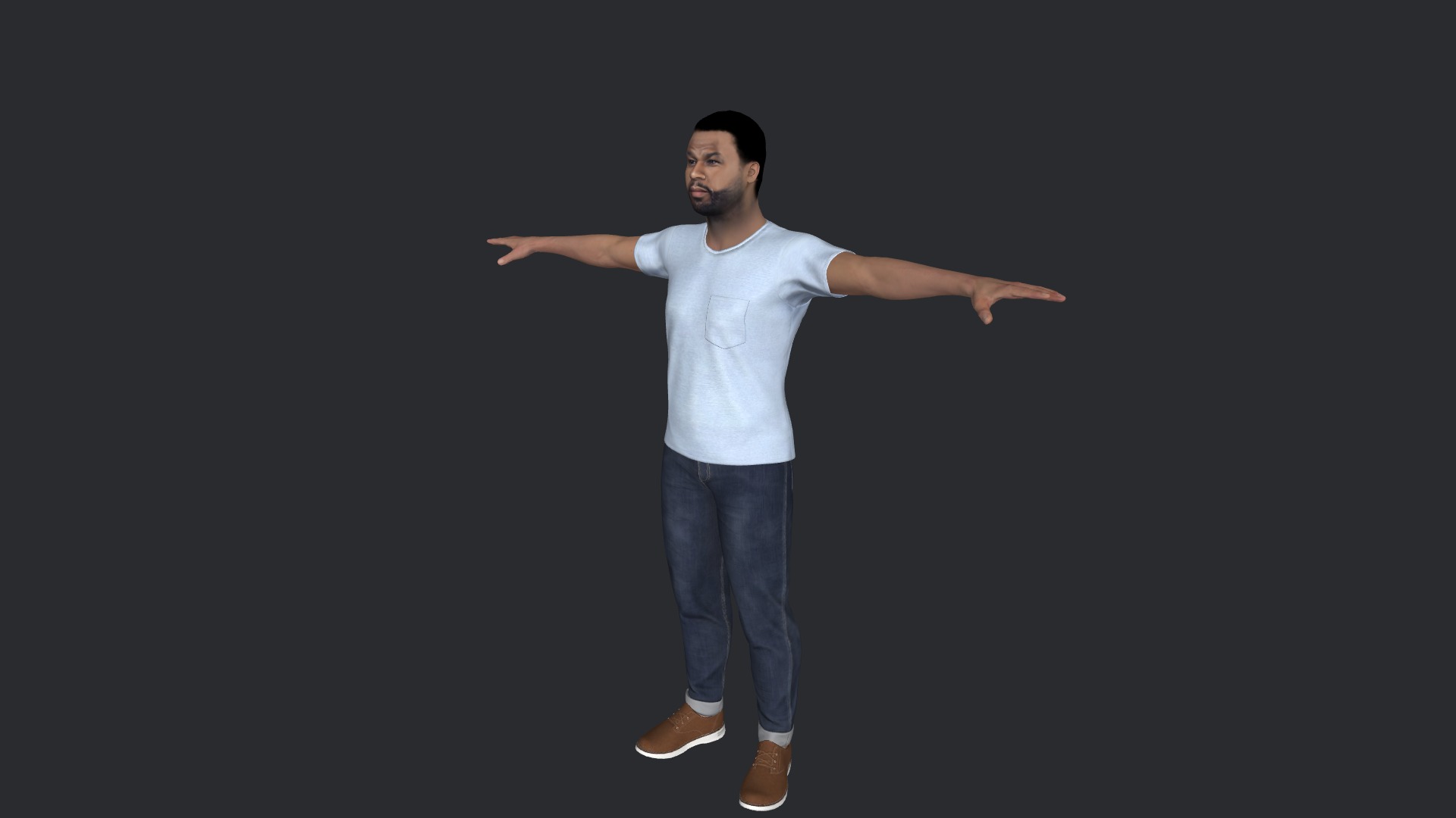 50 Cent Hyper Realistic Full Body Fully Rigged 3D Character Low-poly 3D model_8