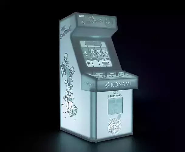 The Simpsons Arcade Cabinet with Lithophane 3D print model