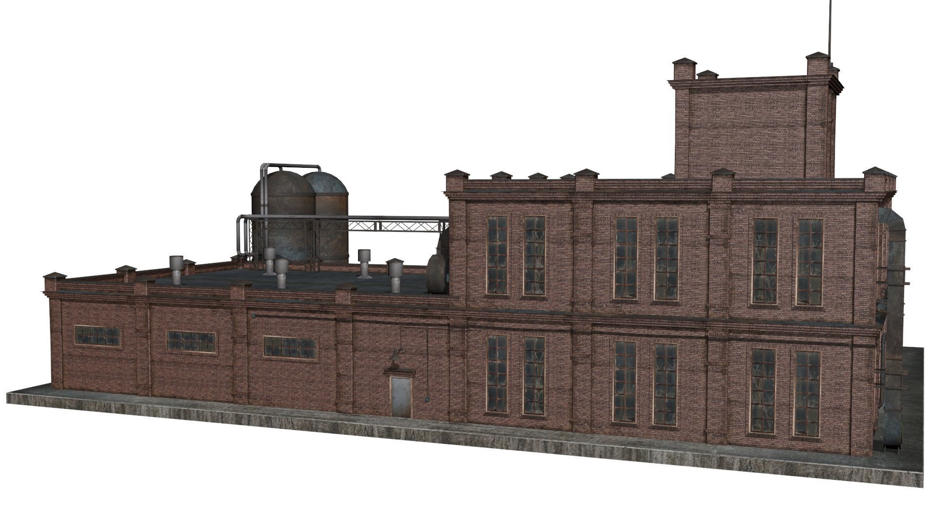 Old factory  Low-poly 3D model_6