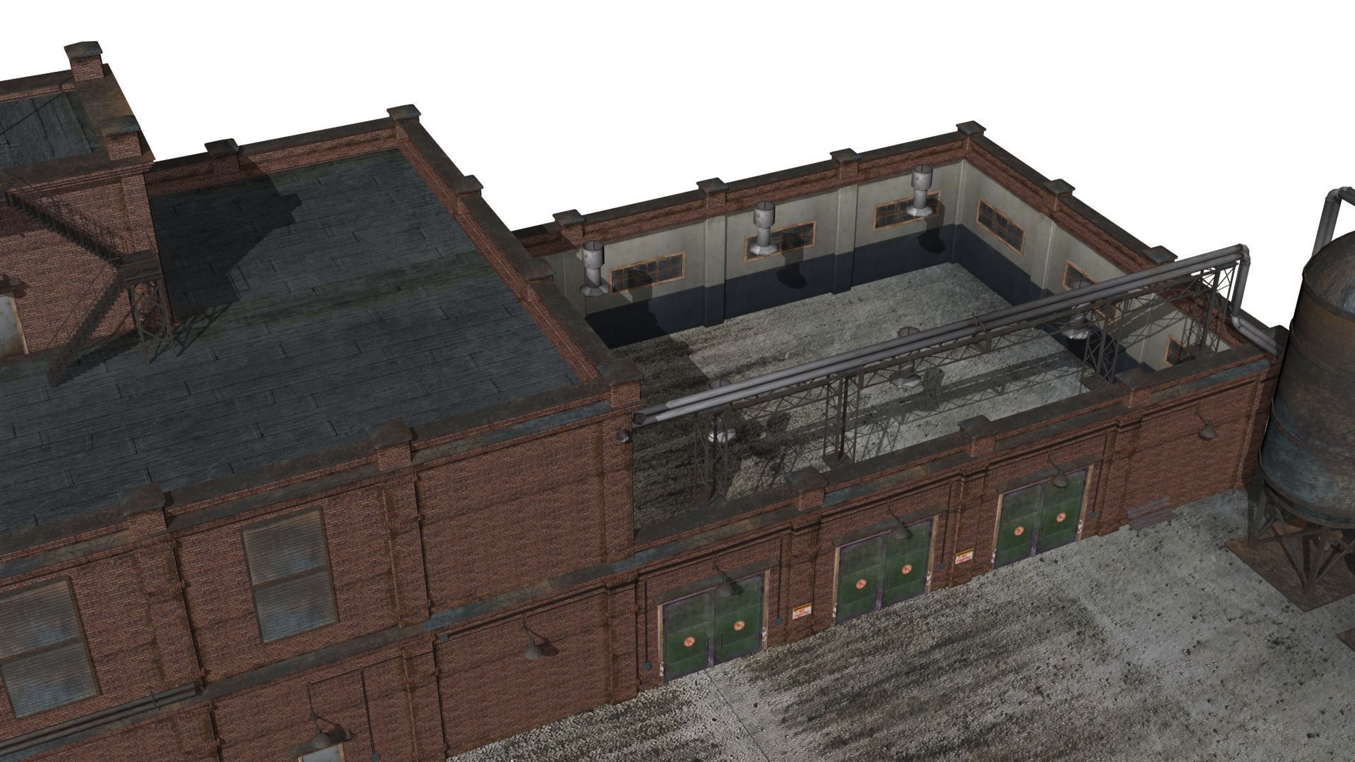 Old factory  Low-poly 3D model_12