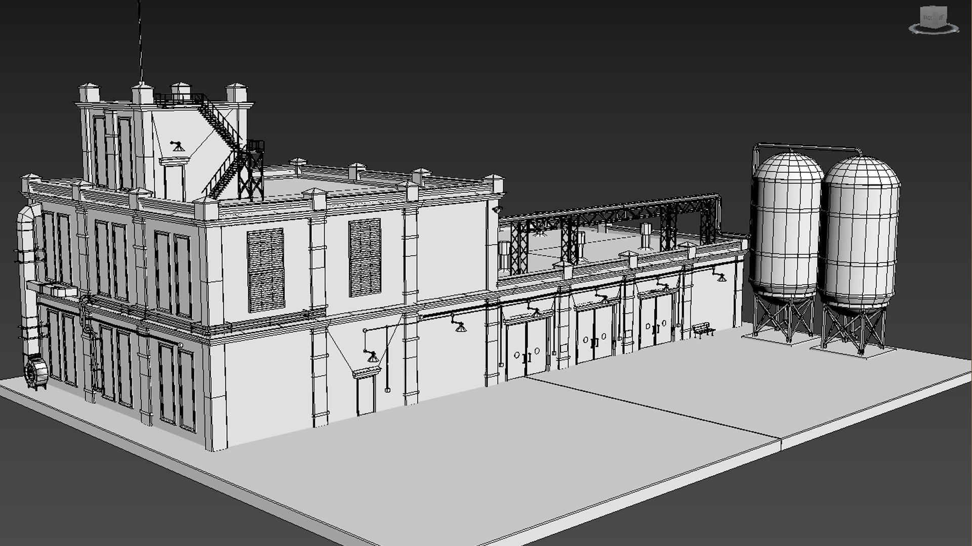 Old factory  Low-poly 3D model_15