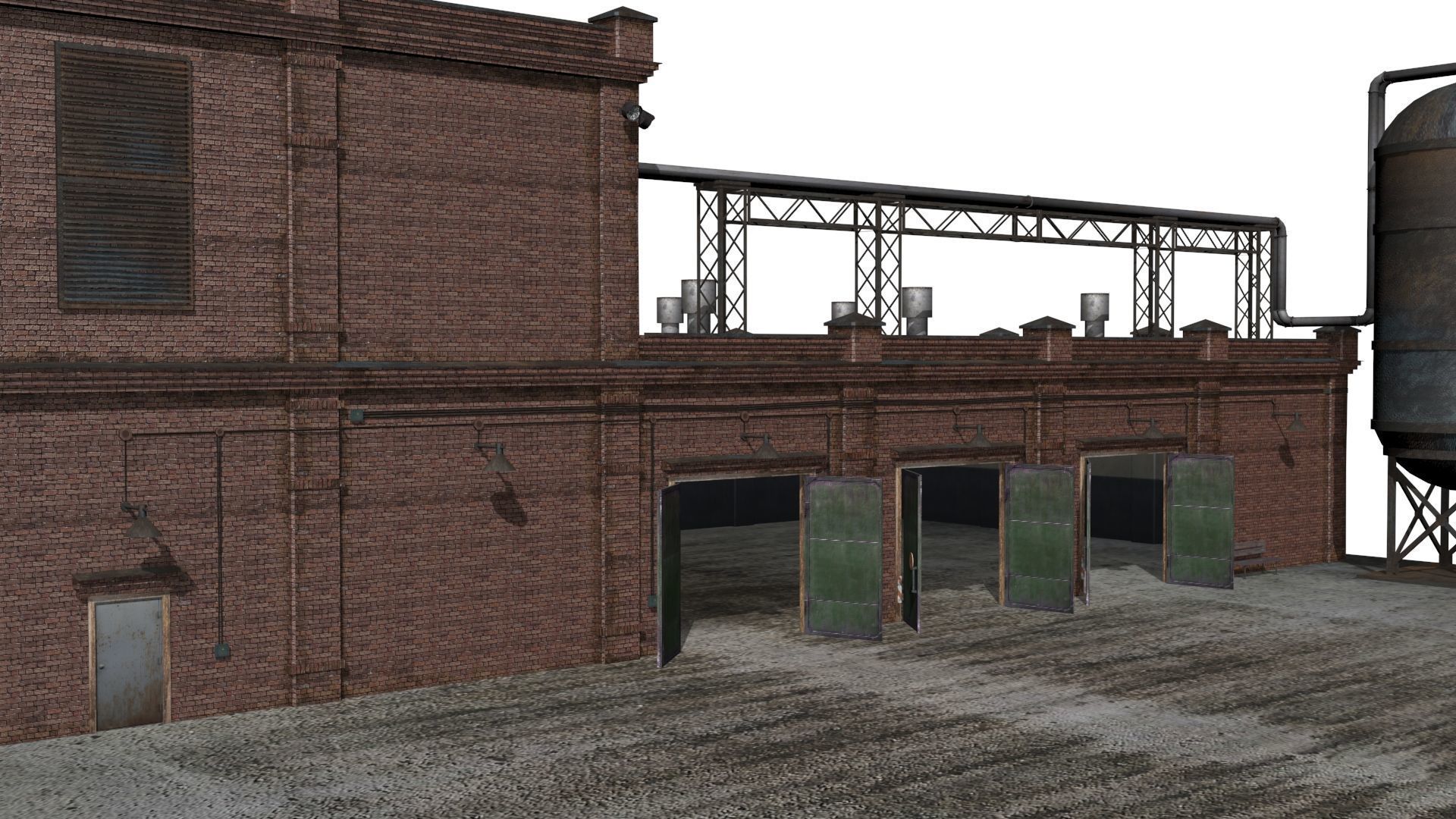 Old factory  Low-poly 3D model_11