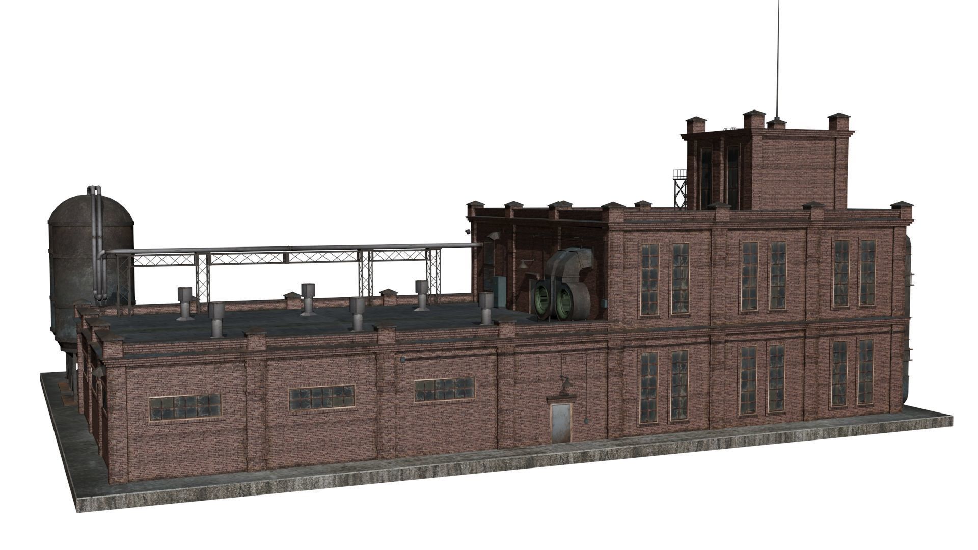 Old factory  Low-poly 3D model_5
