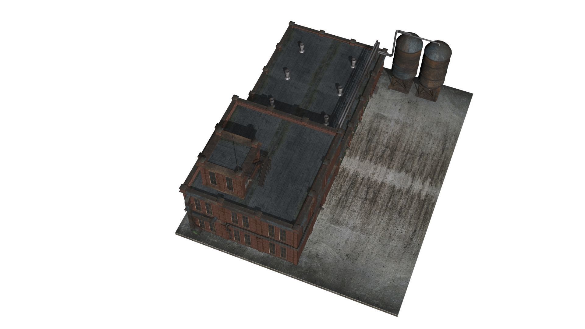 Old factory  Low-poly 3D model_9