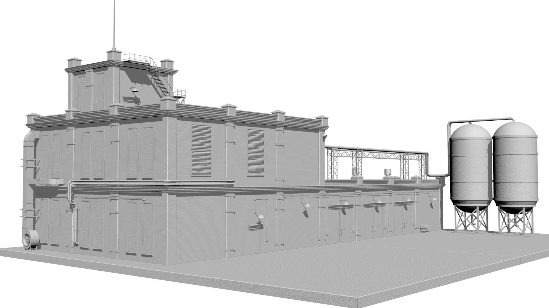 Old factory  Low-poly 3D model_14