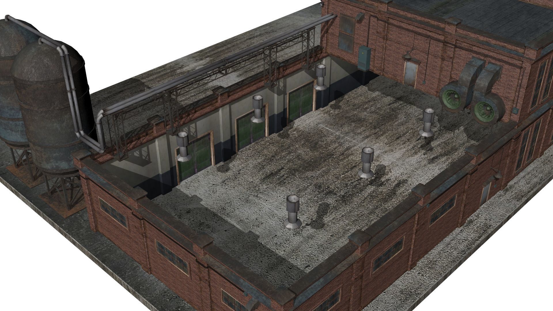 Old factory  Low-poly 3D model_13