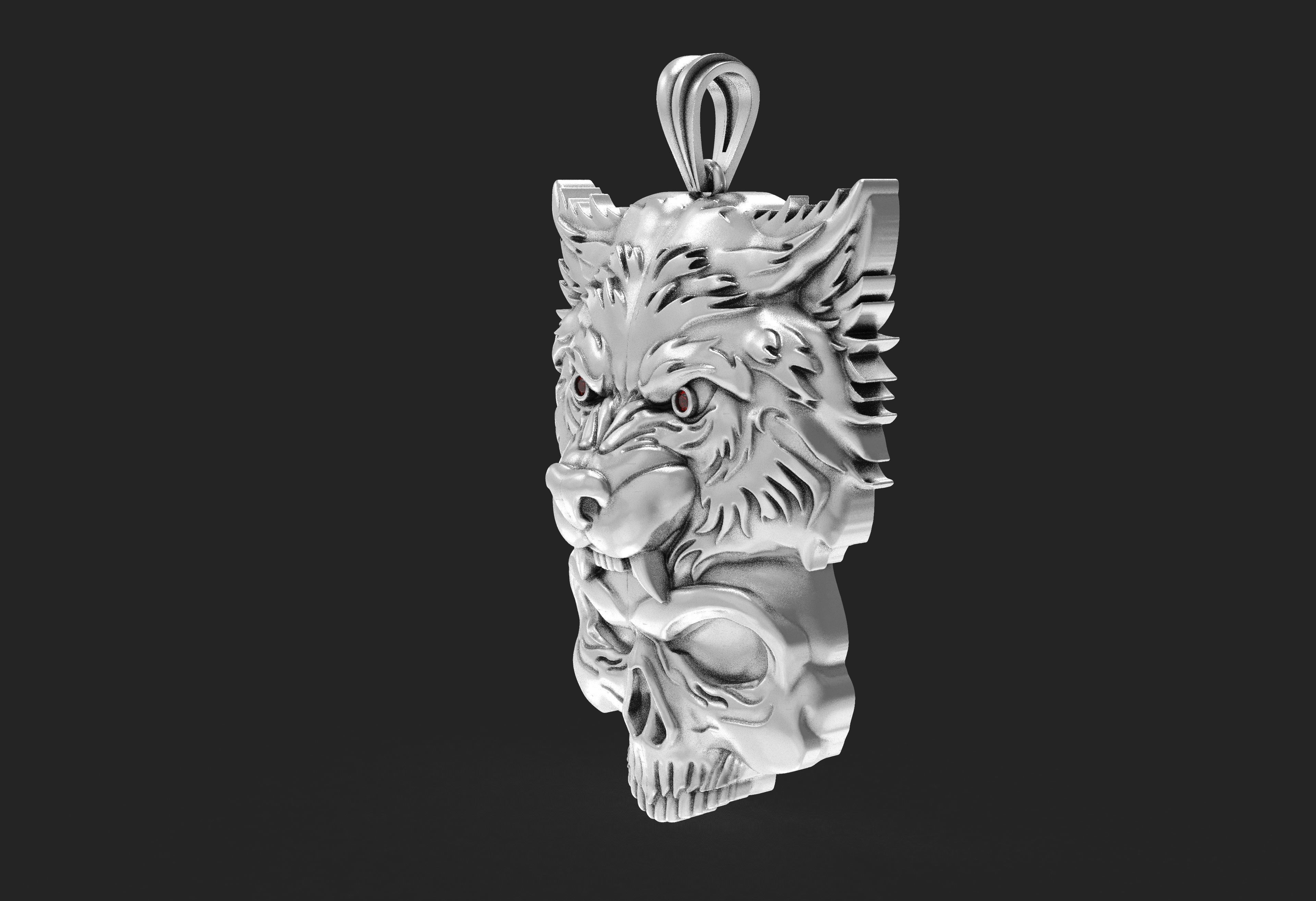Skull Lion Gold Pendant 3D print model_7