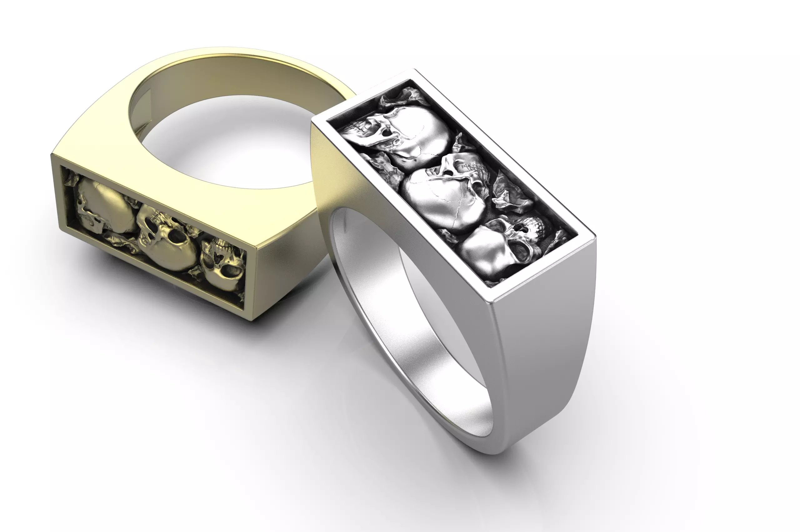 Ring skulls 3D print model