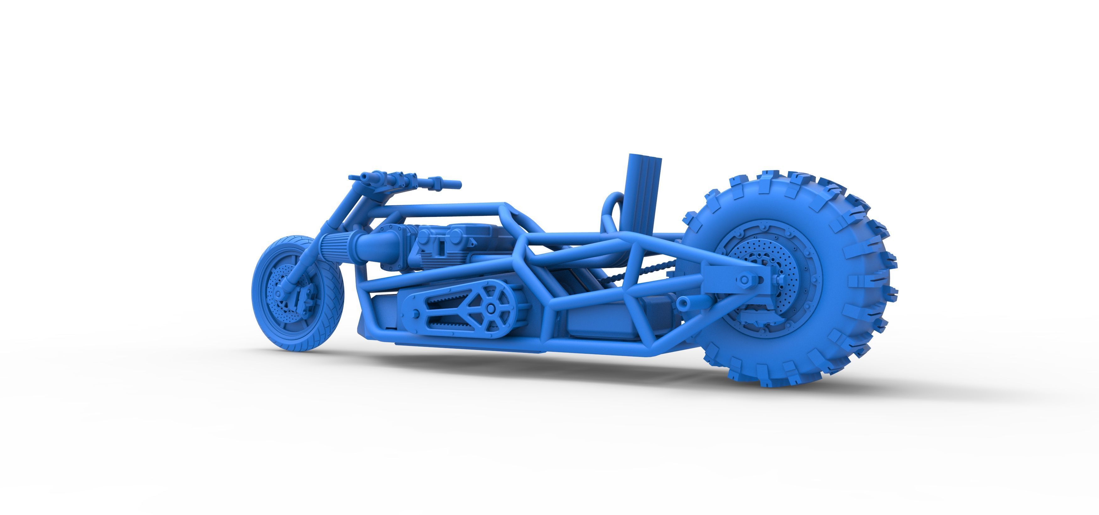 Top fuel Dirt dragster motorcycle Base Scale 1 to 25 3D print model_39