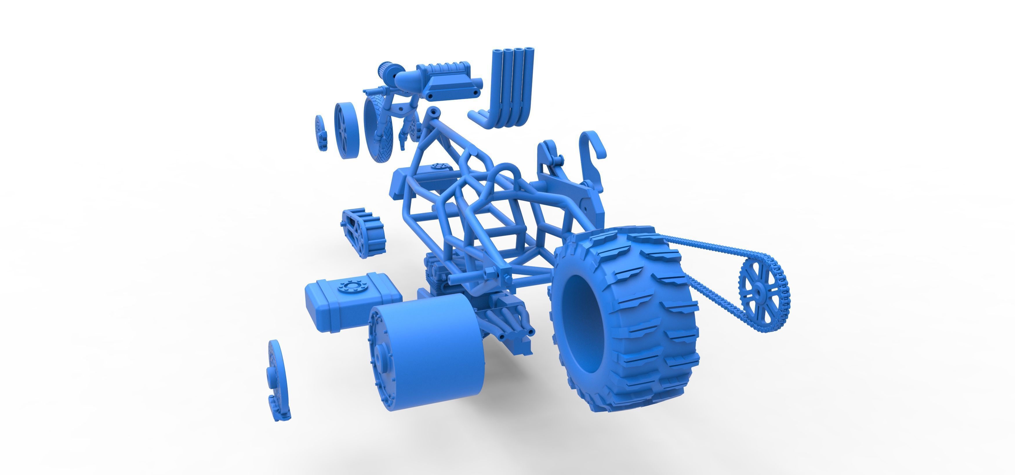 Top fuel Dirt dragster motorcycle Base Scale 1 to 25 3D print model_59