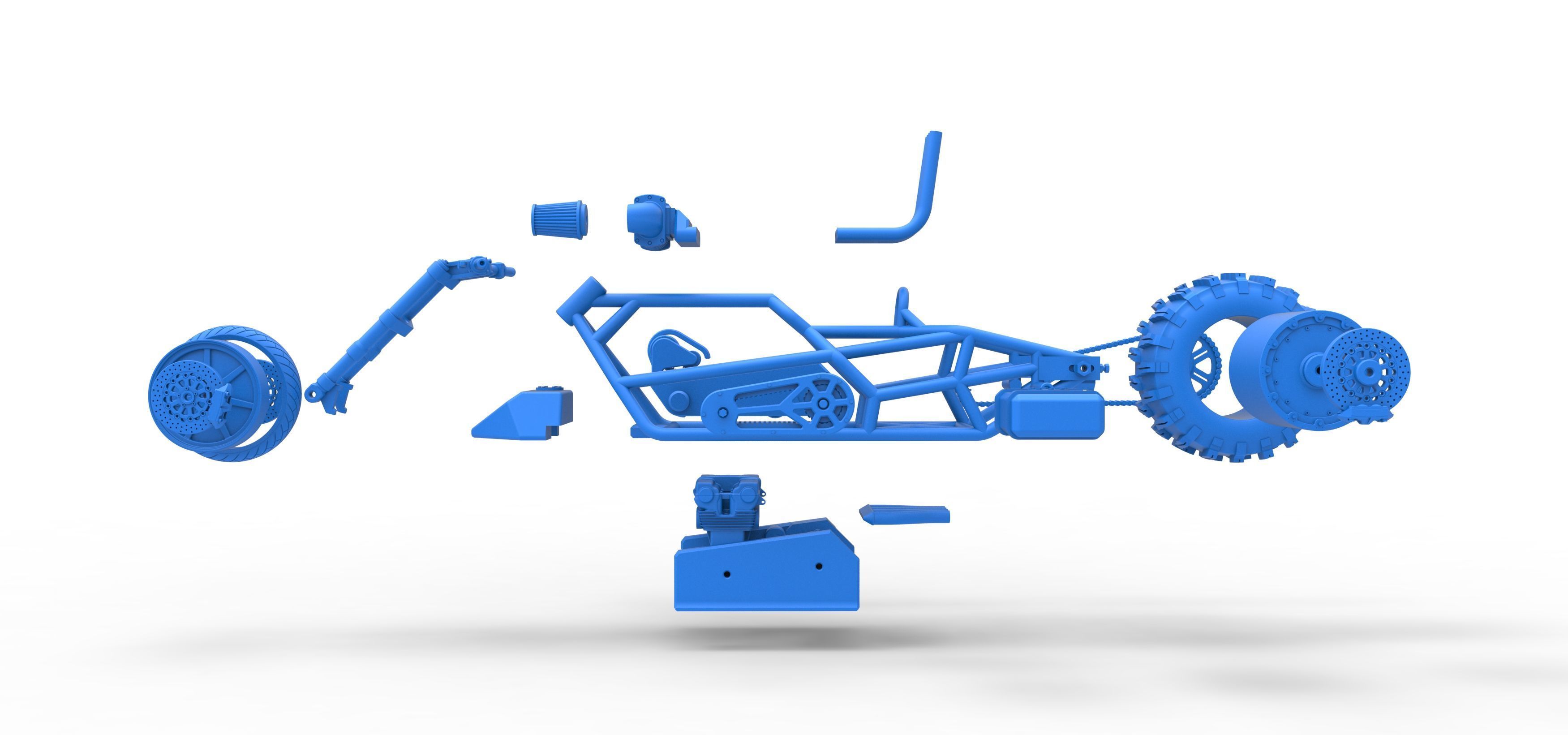 Top fuel Dirt dragster motorcycle Base Scale 1 to 25 3D print model_56