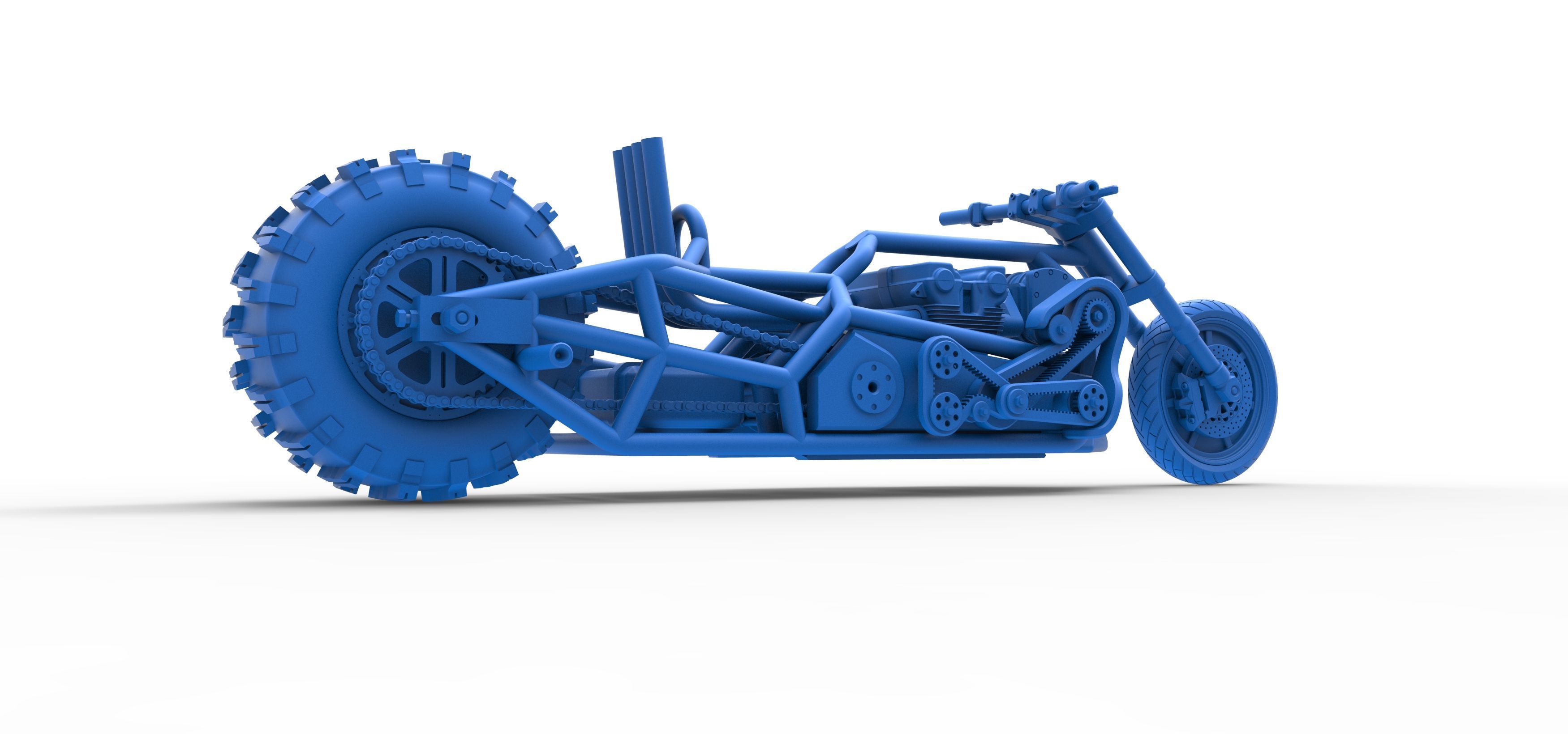 Top fuel Dirt dragster motorcycle Base Scale 1 to 25 3D print model_47