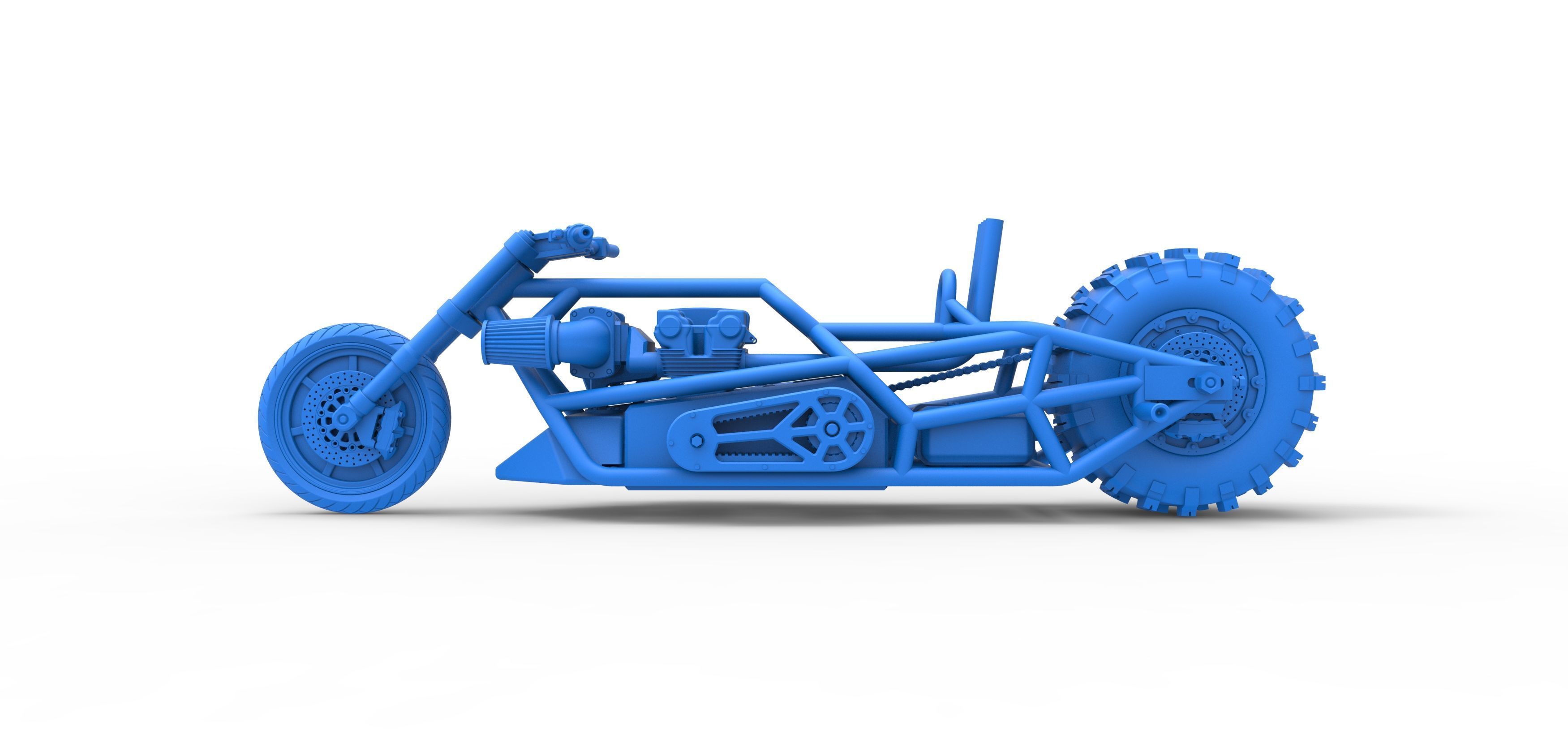 Top fuel Dirt dragster motorcycle Base Scale 1 to 25 3D print model_35