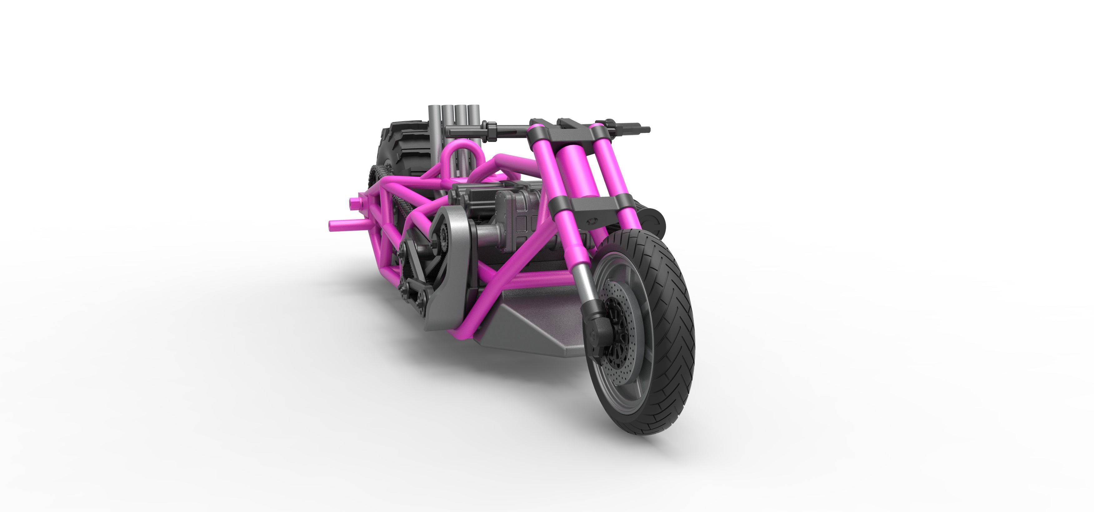 Top fuel Dirt dragster motorcycle Base Scale 1 to 25 3D print model_25