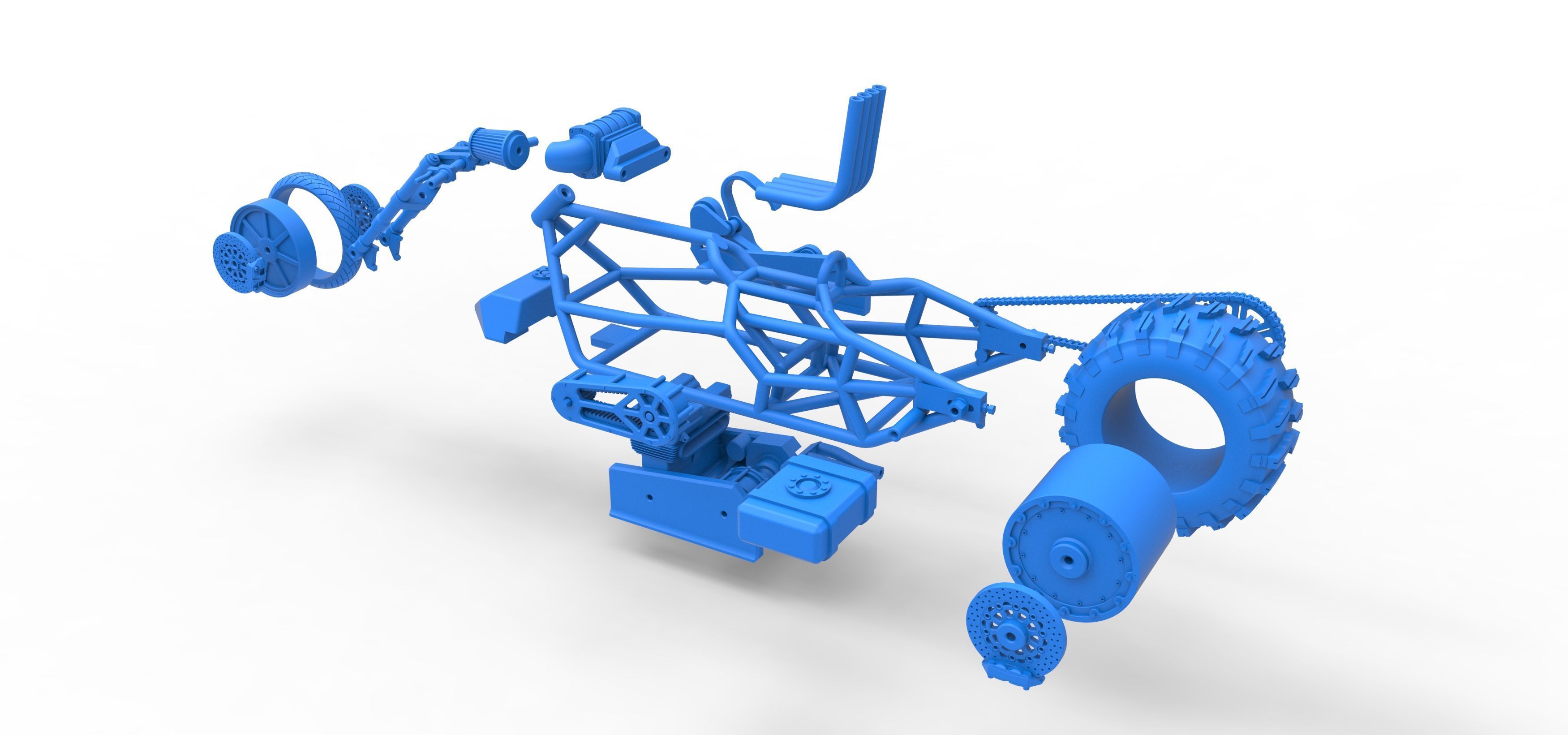 Top fuel Dirt dragster motorcycle Base Scale 1 to 25 3D print model_58