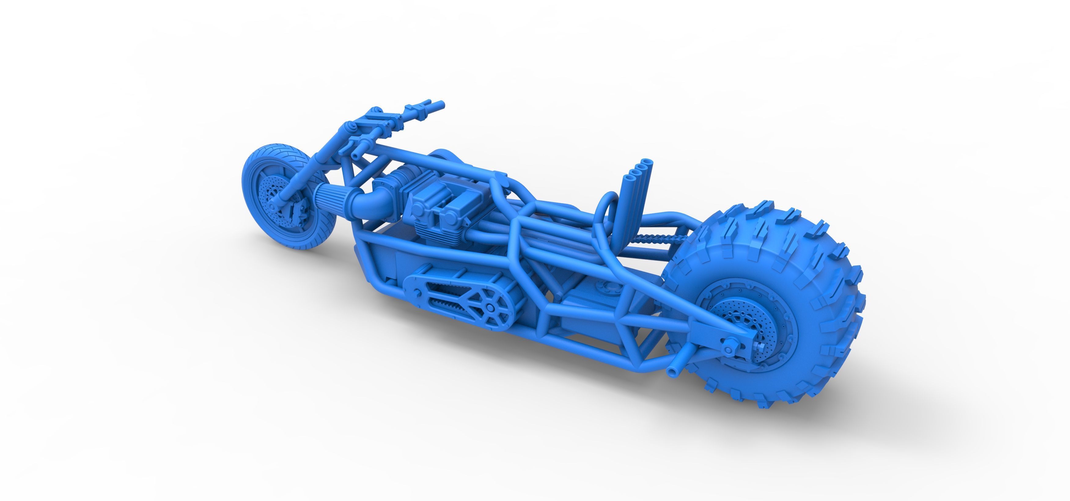 Top fuel Dirt dragster motorcycle Base Scale 1 to 25 3D print model_38