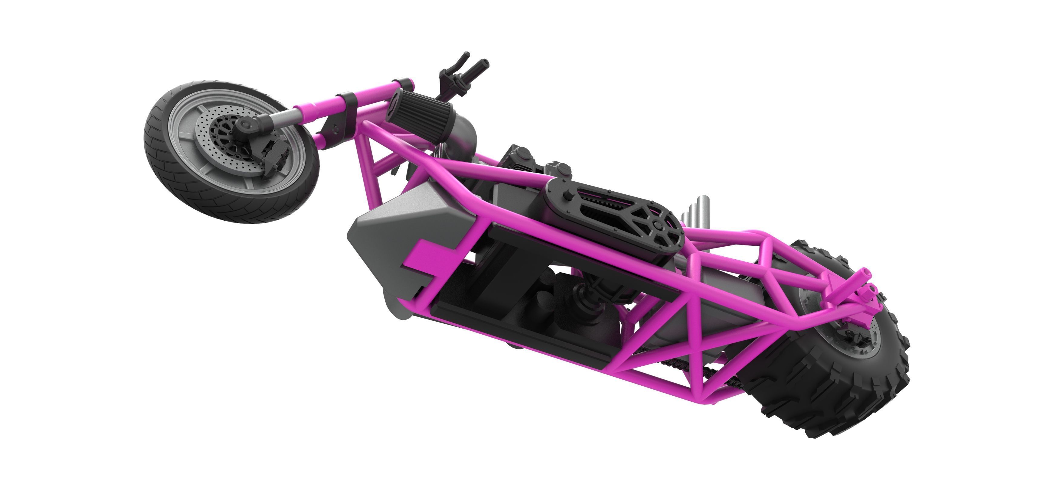 Top fuel Dirt dragster motorcycle Base Scale 1 to 25 3D print model_2