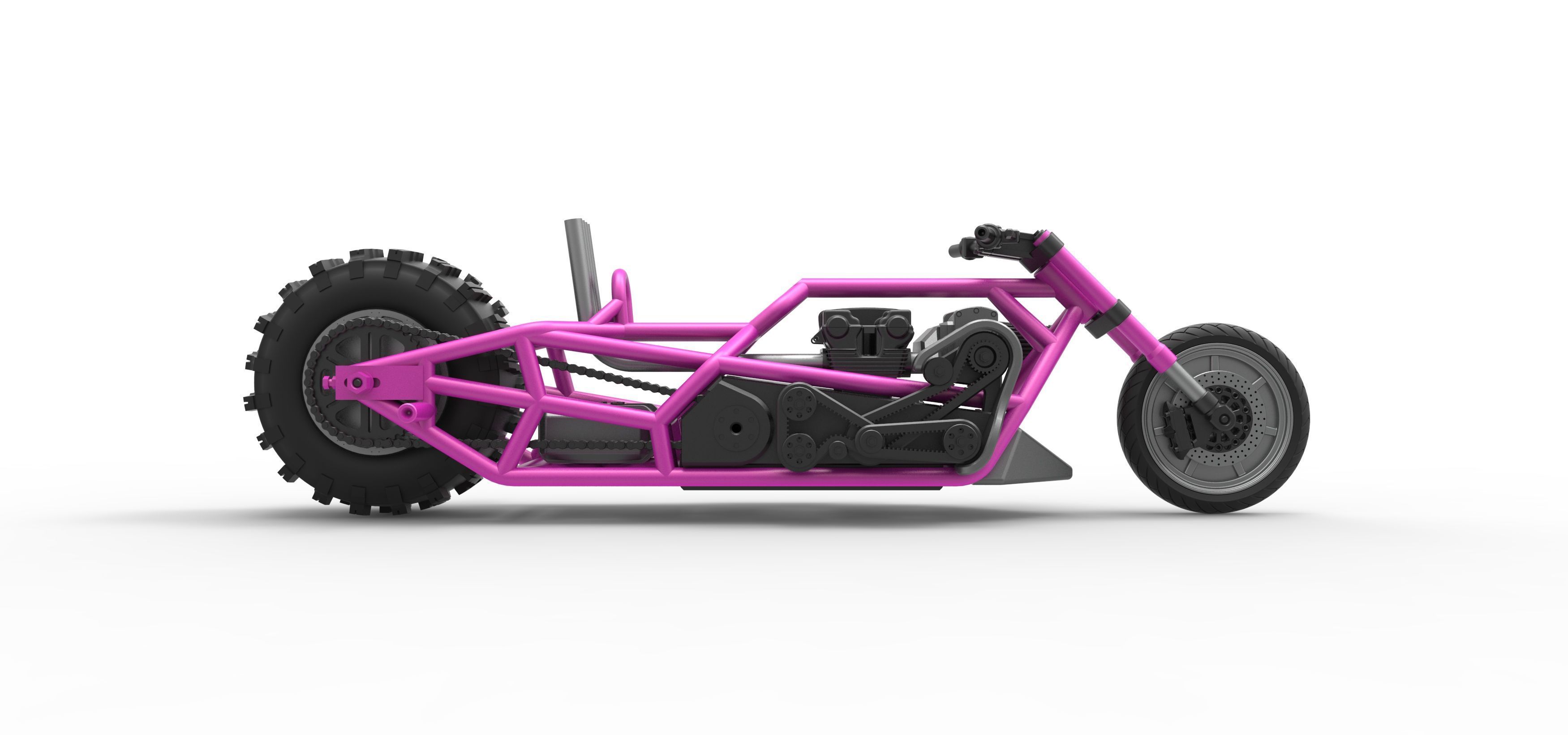 Top fuel Dirt dragster motorcycle Base Scale 1 to 25 3D print model_21