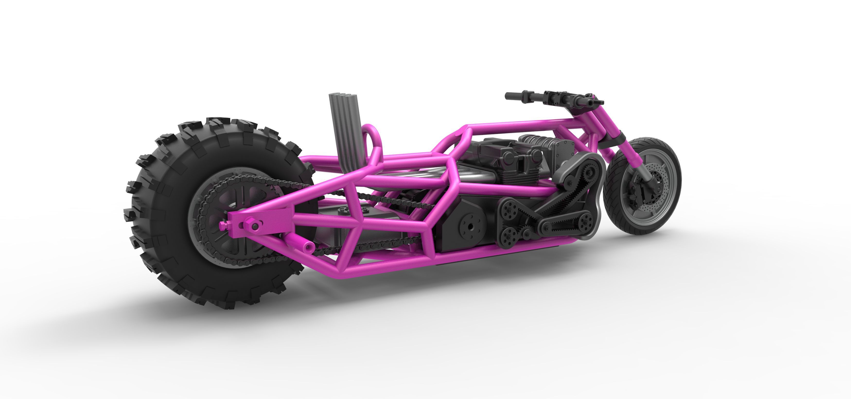 Top fuel Dirt dragster motorcycle Base Scale 1 to 25 3D print model_19