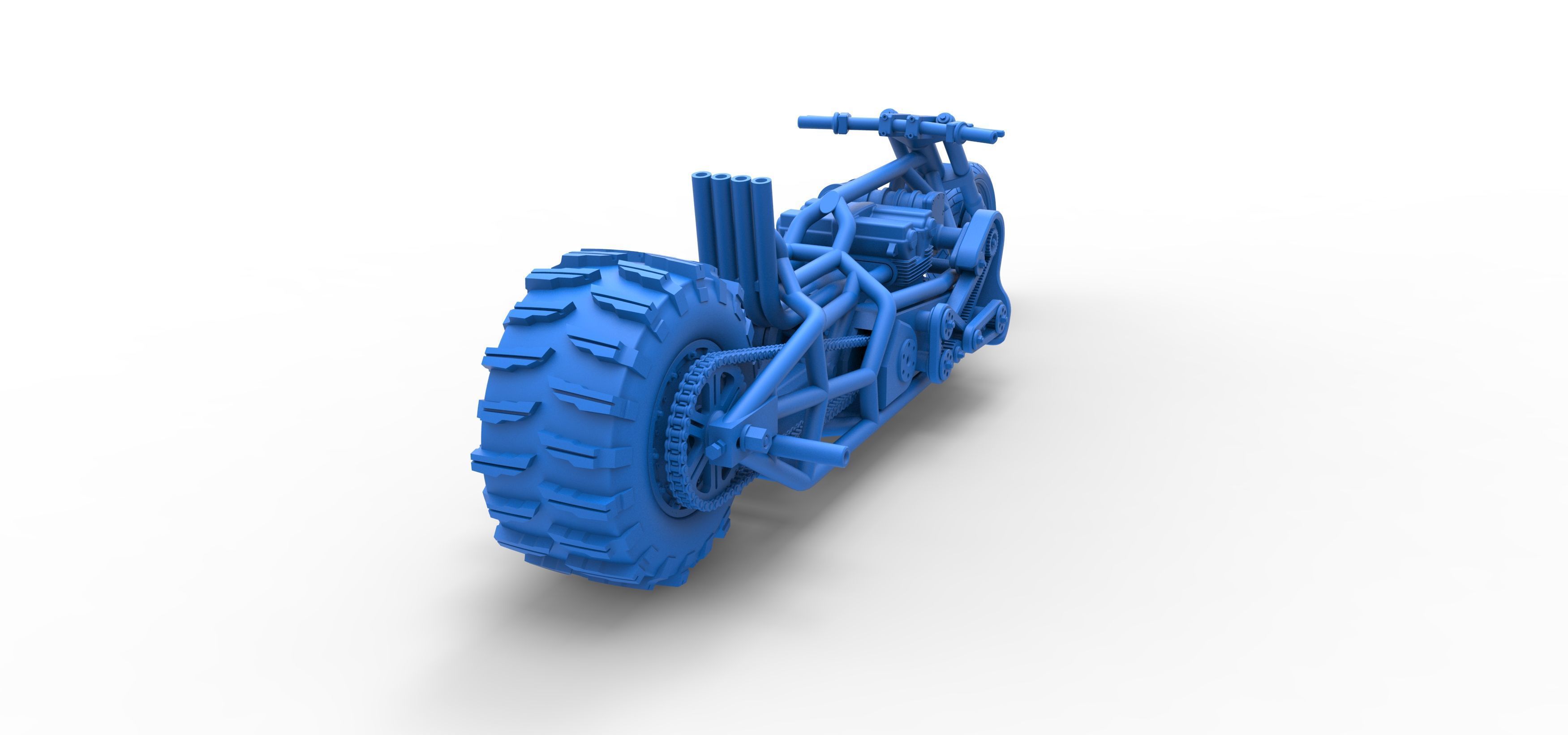 Top fuel Dirt dragster motorcycle Base Scale 1 to 25 3D print model_44