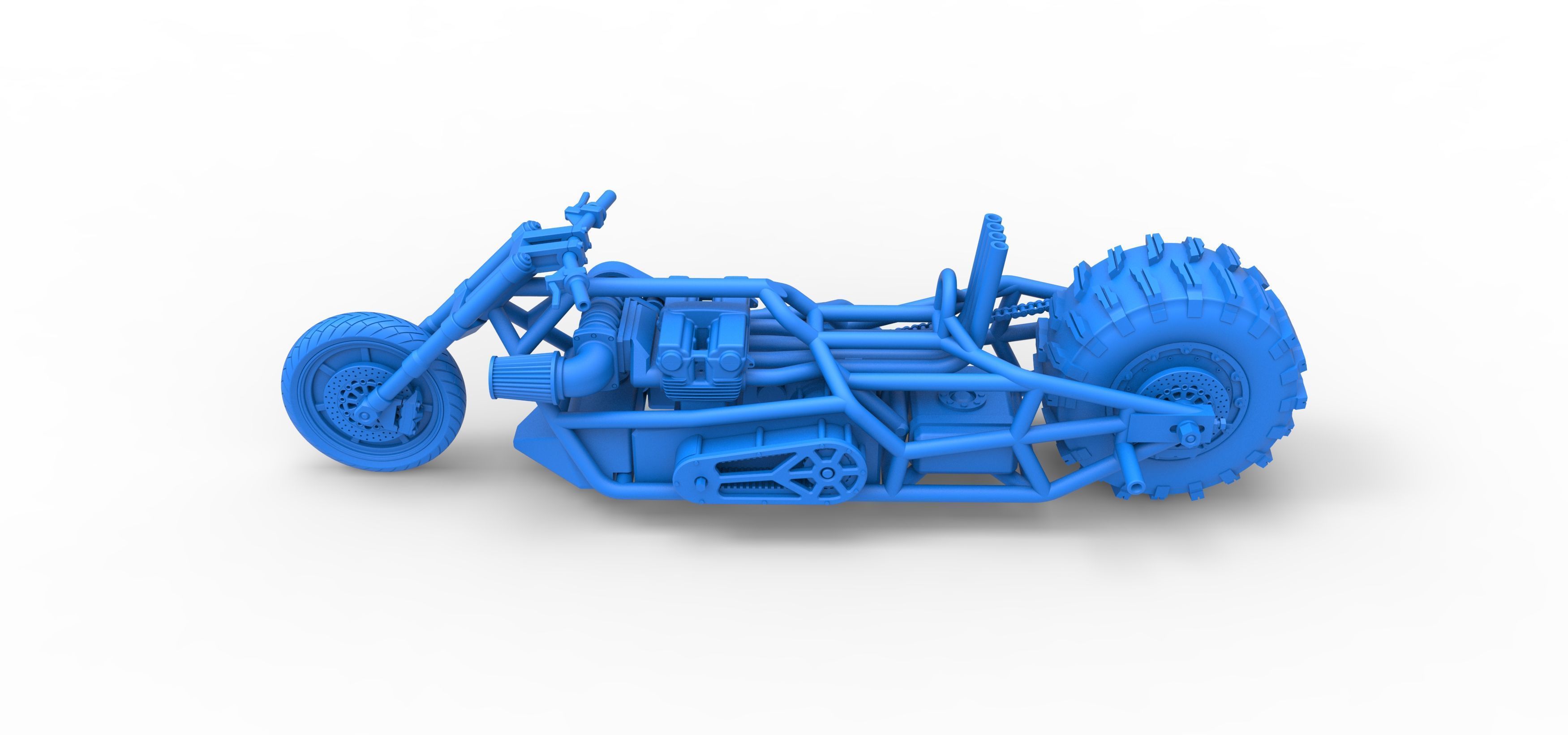 Top fuel Dirt dragster motorcycle Base Scale 1 to 25 3D print model_36
