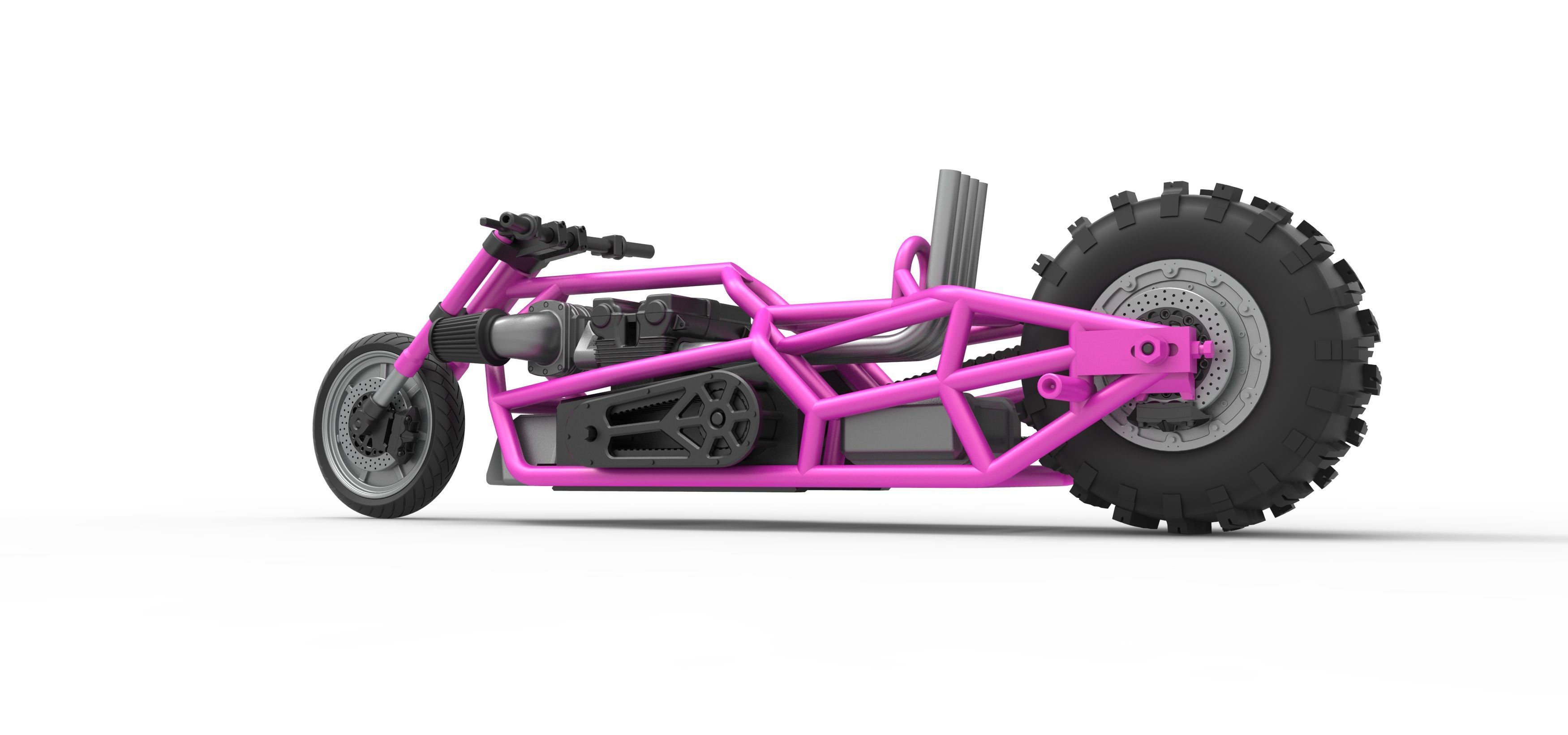 Top fuel Dirt dragster motorcycle Base Scale 1 to 25 3D print model_12