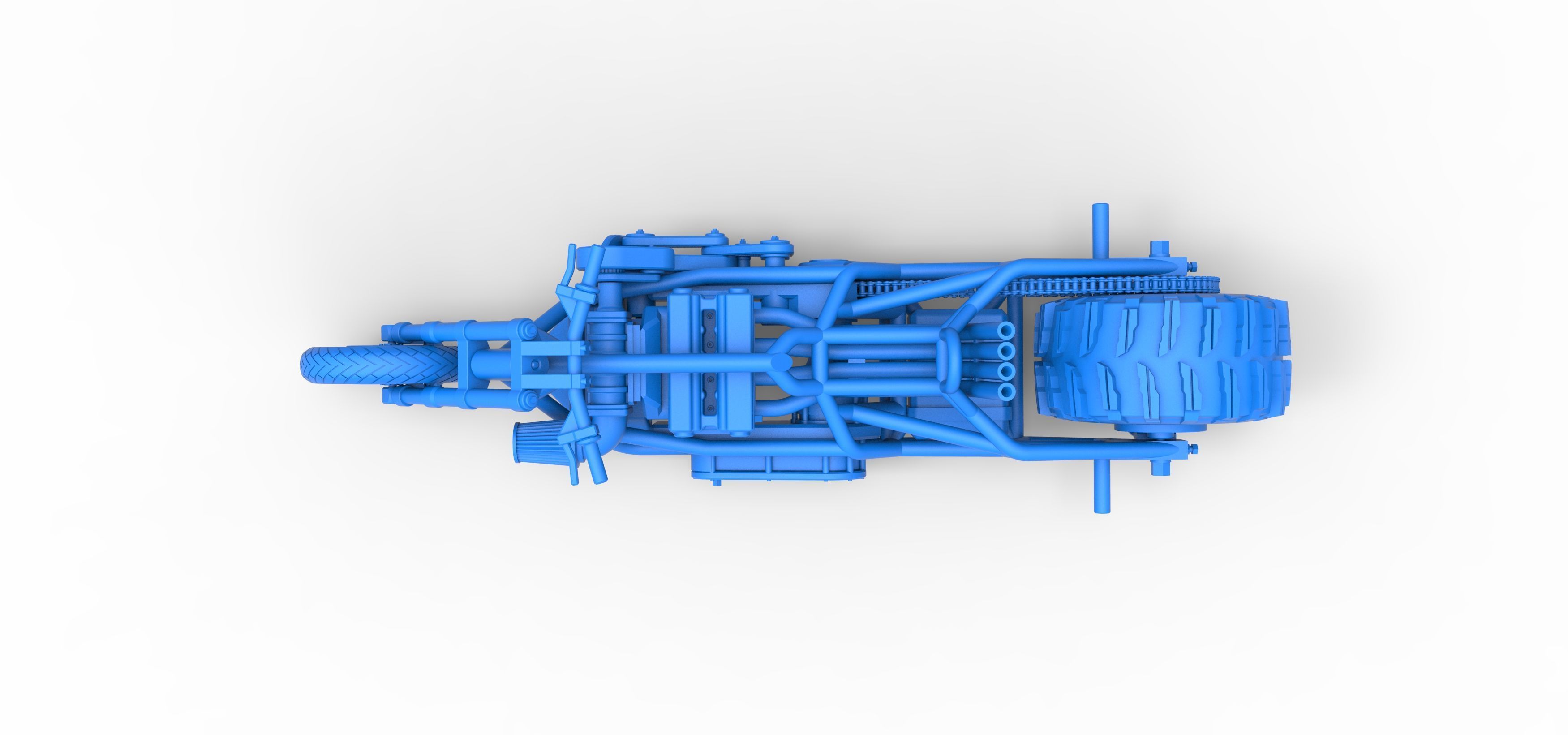 Top fuel Dirt dragster motorcycle Base Scale 1 to 25 3D print model_37