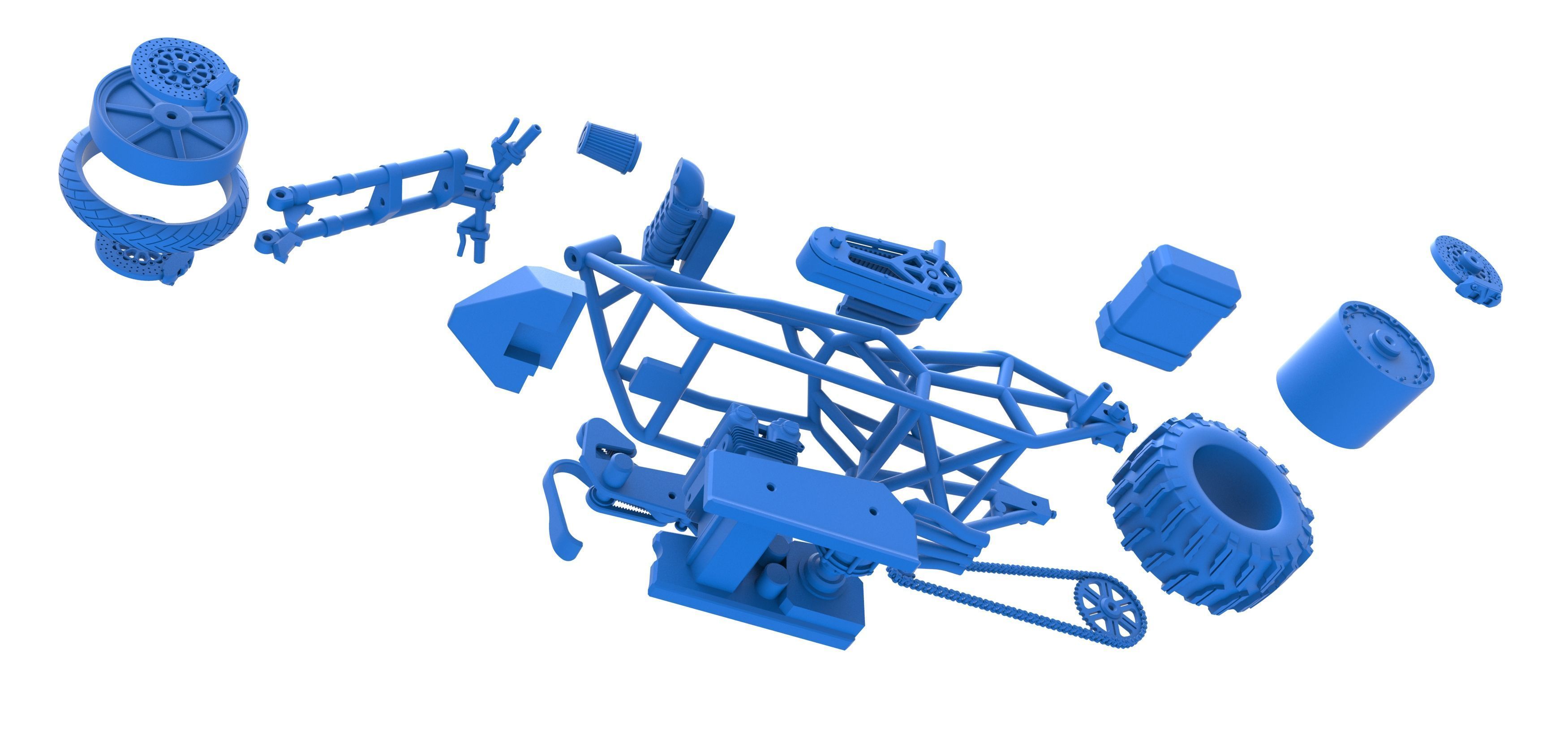 Top fuel Dirt dragster motorcycle Base Scale 1 to 25 3D print model_54